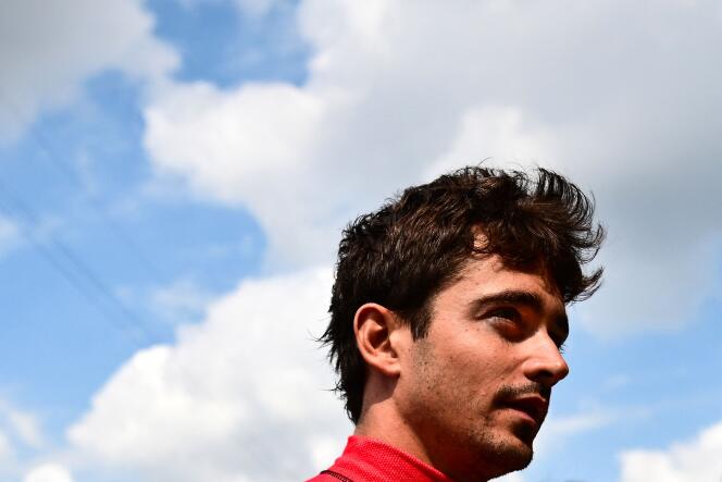 Monegasque Ferrari driver Charles Leclerc before the first practice session for the Formula 1 Italian Grand Prix in Monza on September 1, 2023.