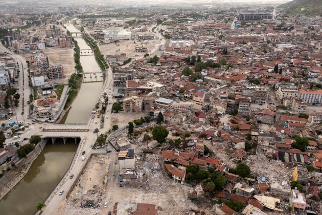 Le centre-ville historique d’Antakya (Turquie), ici le 5 mai 2023. La zone a été gravement touchée par les tremblements de terre de février.