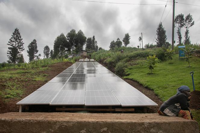 Installation of solar panels in the village of Mihuti, Murang'a County, Kenya, June 16, 2023.