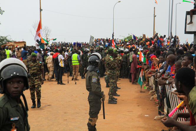 Manifestantes contra la presencia de soldados franceses en Níger, el 2 de septiembre en Niamey. 
