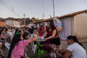 A baby shower organized by a family in the center of Guaribas, in the Brazilian state of Piaui, on August 19, 2023.