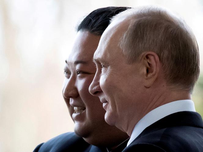 Russian President Vladimir Putin and North Korea's leader Kim Jong Un pose for a photo during their meeting in Vladivostok, Russia, April 25, 2019.