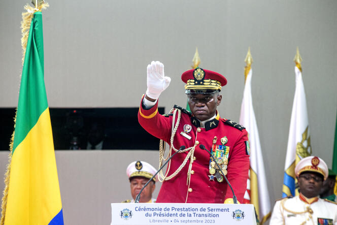 Gabon's General Brice Oligui Nguema in Libreville, on September 4, 2023.