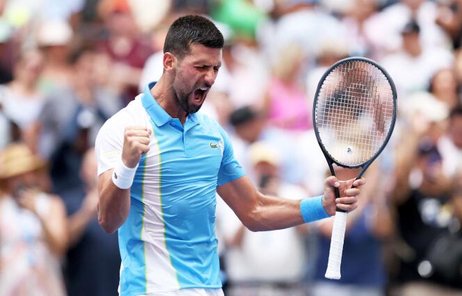 Novak Djokovic après sa victoire contre Taylor Fritz en quarts de finale de l’US Open, à New York, le 5 septembre 2023.