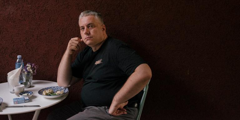 Belgrade 04.08.2023. Portrait of Vladimir Volokhonsky, Cofundator of the Russian democratic society in Serbia, his residency permit was not extended . Russians in Belgrade threatened to be forced out from the country by forces for 