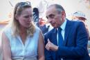 (FILES) France's far-right party "Reconquete" leader Eric Zemmour speaks with Executive Vice President of "Reconquete" Marion Marechal during the "Fete de la Violette" in Pierrefitte-sur-Sauldre on June 24, 2023. The party "Reconquete" president, Eric Zemmour said on September 6, 2023 in an interview with Le Figaro that he has decided to entrust Marion Maréchal with the mission of leading the "Reconquete" list for the European elections. (Photo by GUILLAUME SOUVANT / AFP)