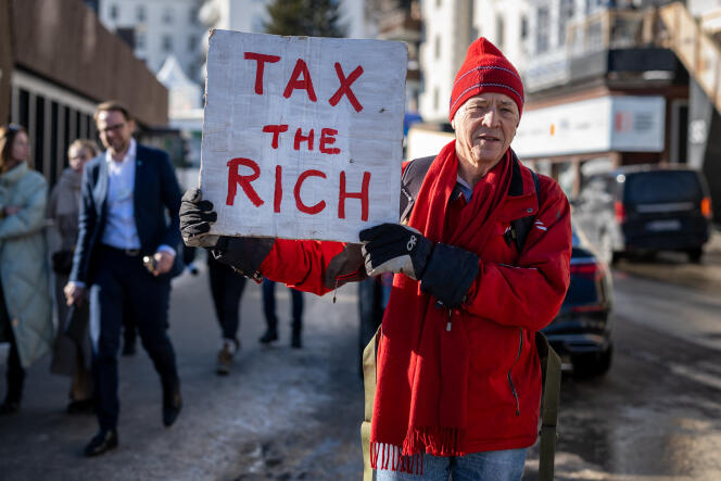 Le millionnaire britannique Phil White, au Forum économique de Davos, le 18 janvier 2023.