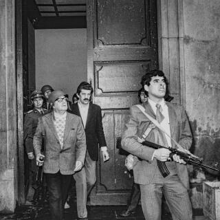 President Allende's last picture was captured at about 09:45 am, at La Moneda Palace, the formal seat of the Chilean government, Santiago, Chile, September 11th, 1973.
Photo by Leopoldo Victor Vargas (courtesy Contact Press Images)