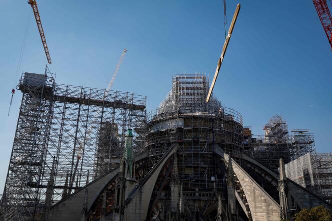 Vue du chantier de Notre-Dame de Paris, le 7 septembre 2023.
