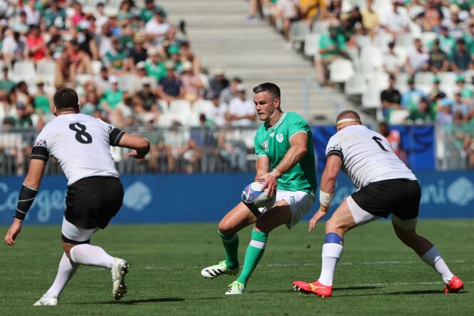 Le capitaine irlandais Jonathan Sexton lors du match entre l’Irlande et la Roumanie, au Stade de Bordeaux, le 9 septembre 2023.