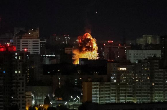 L’explosion d’un drone au cœur de Kiev, le 10 septembre 2023.