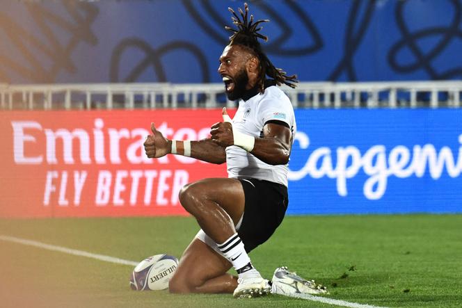Le joueur fidjien Waisea Nayacalevu lors du match face au Pays de Galles, à Bordeaux, le 10 septembre 2023. 