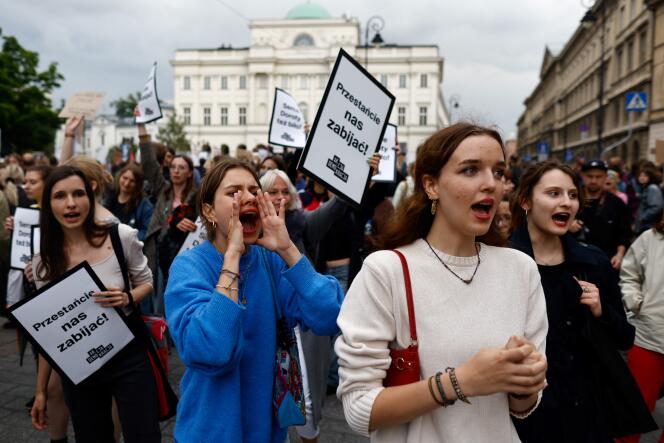 A demonstration against the abortion law, in Warsaw, June 14, 2023. The Soros Foundation funds several NGOs in Europe, particularly those that protect the right to voluntary termination of pregnancy. 