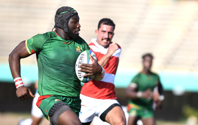 Senegalese rugby player Moussa Barry during an African Cup match against the Mauritius team, in Dakar, in November 2019.