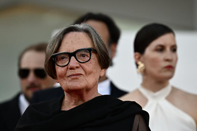 Polish director Agnieszka Holland at the closing ceremony of the 80th Venice Film Festival, Italy, where she won the Jury Prize for her film 'The Green Border', September 9, 2023.