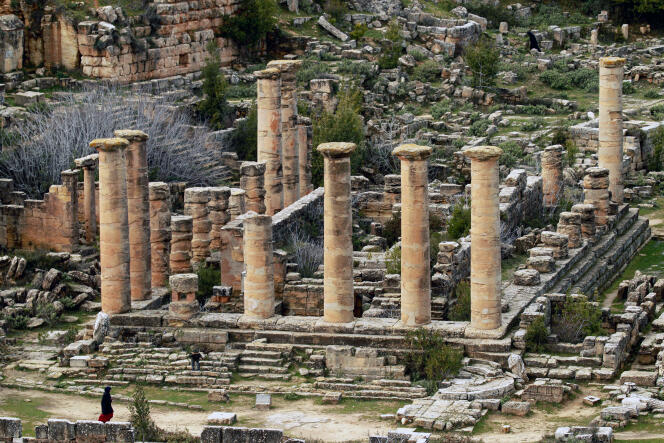 Les ruines du temple d’Apollon dans l’ancienne ville de Cyrène, dans l’est de la Libye, dans la région du djébel Akhdar, en février 2022.