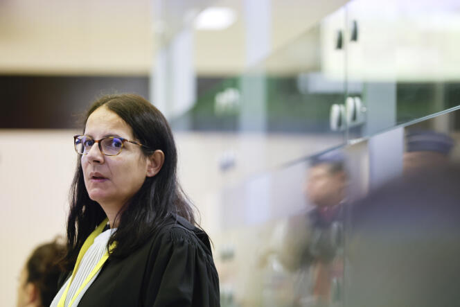 Delphine Paci, l’une des avocates de Salah Abdeslam, à la cour d’assises de Bruxelles lors du dernier jour du procès des attentats de Bruxelles, le 11 septembre 2023.