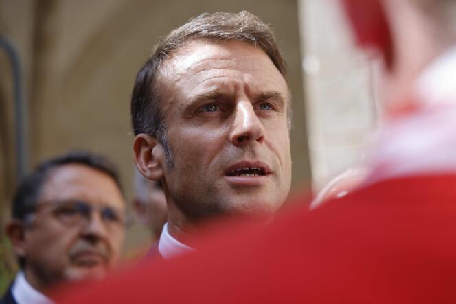 Emmanuel Macron, à Semur-en-Auxois (Côte-d’or), le 15 septembre 2023. 