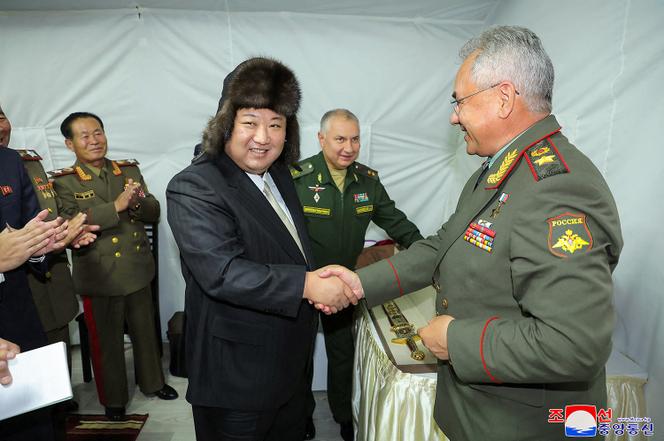 North Korean leader Kim Jong Un and Russian Defense Minister Sergei Shoigu, in Vladivostok, Russia, on September 16, 2023.