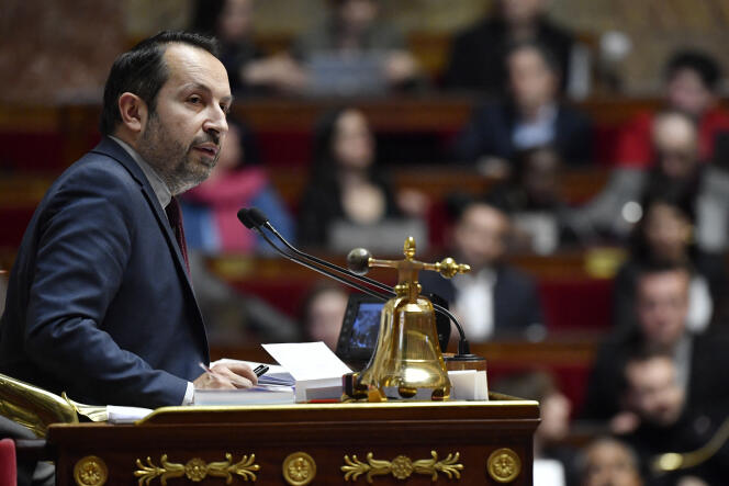 Sébastien Chenu, député Rassemblement national du Nord et vice-président de l’Assemblée nationale, au Palais-Bourbon, à Paris, le 8 février 2023.