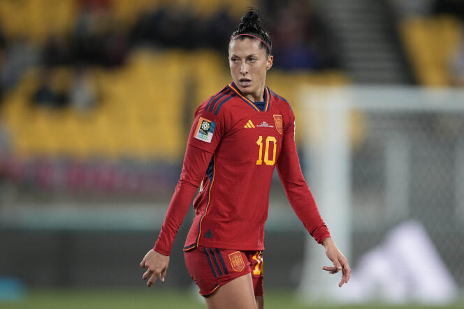 Spanish player Jenni Hermoso on July 31, 2023 during a World Cup match against Japan in Wellington, New Zealand.