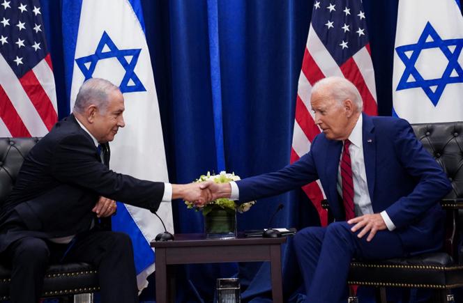 American President Joe Biden (left) and Israeli Prime Minister Benjamin Netanyahu on the sidelines of the 78th UN General Assembly on September 20, 2023. 