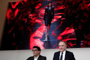 Kering chairman and chief executive Francois-Henri Pinault (right) and managing director Jean-François Palus in Paris, on February 12, 2019