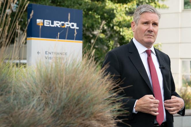 On an international tour, British Labour leader Keir Starmer visits Europol headquarters in The Hague, Netherlands, on September 14, 2023. 