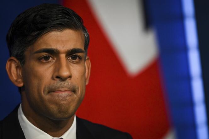 Rishi Sunak, at a press conference at 10 Downing Street, London, Wednesday, September 20, 2023. The Prime Minister announced that the country should tackle climate change without penalizing workers and consumers. 
