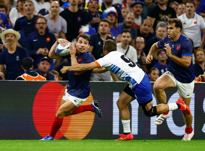 Antoine Dupont, during the France-Namibia match in the Rugby World Cup, September 21, 2023 in Marseille.