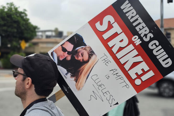 Strike and demonstration in front of Warner Bros. Studios.  September 21, 2023 in Burbank, California.