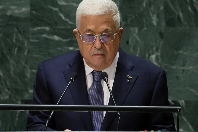 Palestinian President Mahmoud Abbas addresses the 78th session of the United Nations General Assembly in New York on September 21, 2023.