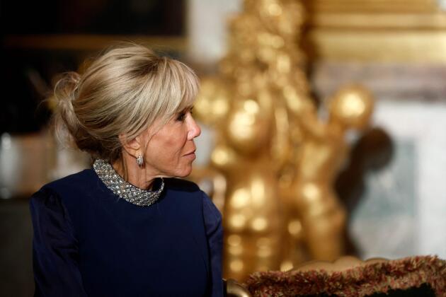 L’épouse du président français Brigitte Macron lors d’un banquet d’État au château de Versailles, le 20 septembre 2023.
