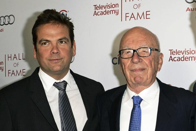 Media mogul Rupert Murdoch (right), and his son Lachlan, in Beverly Hills, California, March 11, 2014.