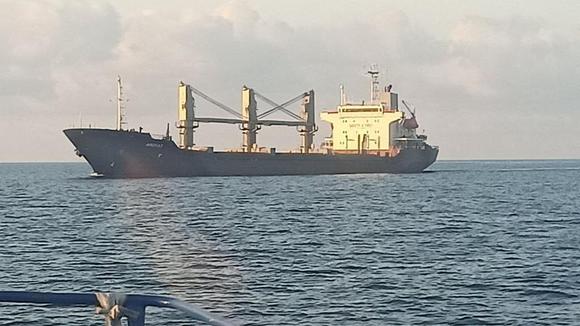 Het bulkschip “Arwiat”, geladen met tarwe, verliet de haven van Chornomorsk in de Zwarte Zee via de tijdelijke humanitaire corridor, richting Egypte, vrijdag 22 september 2023.