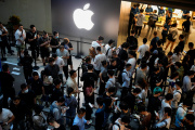 In front of an Apple Store, on the day of the release of the new iPhone 15, in Shanghai, China, September 22, 2023.