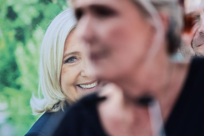 Marine Le Pen at the start of her political career in Hénin-Beaumont (Pas-de-Calais), September 10, 2023.