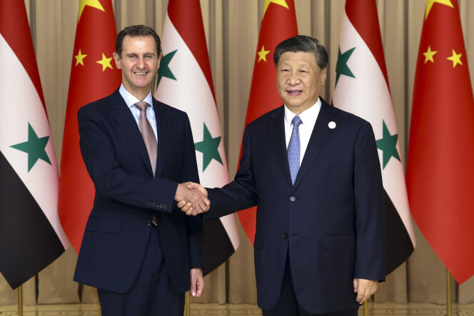 Syrian President Bashar al-Assad and his Chinese counterpart Xi Jinping in Hangzhou (China) on September 22, 2023.