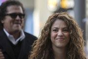 Colombian performer Shakira arrives at court in Madrid, Spain, on March 27, 2019.