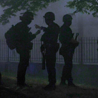Riot police stand guard during protests in Nanterre, west of Paris, on the early hours of June 29, 2023, a day after the killing of 17-year-old boy, named only as Nahel M., in Nanterre by a police officer's gunshot following a refusal to comply. French security forces deployed in their thousands on the evening of June 28 amid fears of more violent protests over the fatal shooting of a teenager by police.
Around 2,000 riot police have been called up to prevent clashes in suburbs around Paris, with anger simmering over the death of a 17-year-old who was shot in the chest at point-blank range early on June 27, 2023. (Photo by Geoffroy VAN DER HASSELT / AFP)