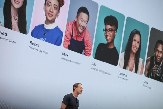 Le patron de Meta, Mark Zuckerberg, lors de la conférence Connect du géant de la technologie, le 27 septembre 2023, à Menlo Park, en Californie. 