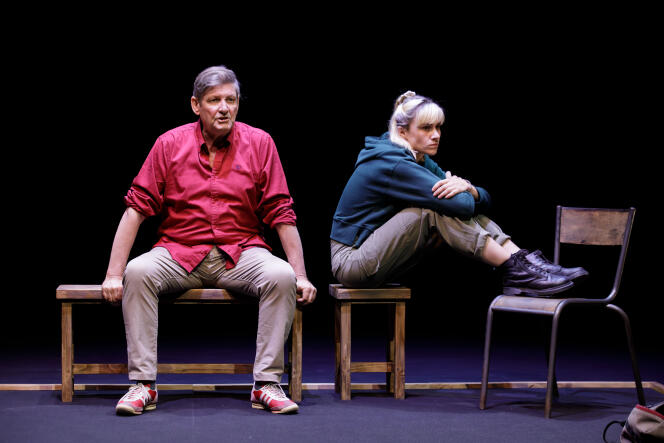 Patrick Le Mauff y Adélaïde Bigot en la obra “Zoé”, de Olivier Choinière, durante el festival Les Francophonies, en Limoges, en septiembre de 2023.
