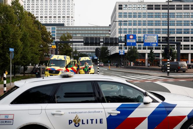 Members of emergency services in Rotterdam, Netherlands, on September 28, 2023.