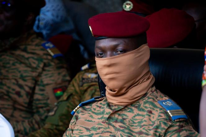 Burkina Faso's coup leader, Captain Ibrahim Traoré, takes part in a ceremony in Ouagadougou on October 15, 2022.