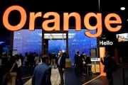 Le stand d’Orange, au Salon Mobile World Congress de Barcelone, en Espagne, le 28 février 2022. 