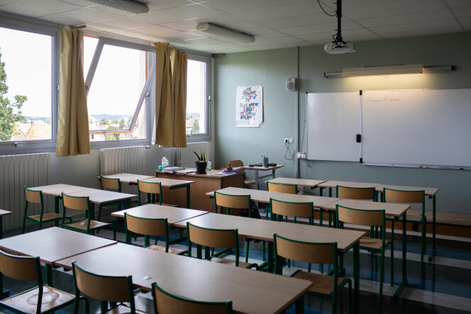 Une classe du collège Jean-Mermoz à Belleu (Aisne), le 22 septembre 2023.