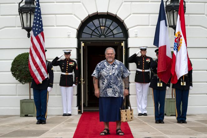 The President of French Polynesia, Moetai Brotherson, arrives at the White House for the United States-Pacific Island Nations Summit on September 25, 2023 in Washington.