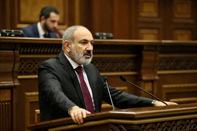 Le premier ministre arménien, Nikol Pachinian, au Parlement, à Erevan, le 13 septembre 2022.