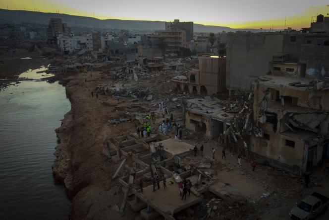 People search for flood victims in Derna, Libya, on September 15, 2023.