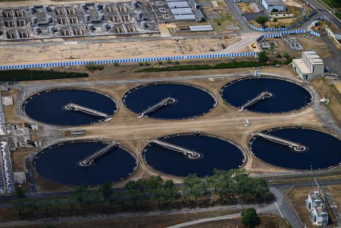 The Archeres wastewater treatment plant in Saint-Germain-en-Laye, northwest of Paris, on July 11, 2023.